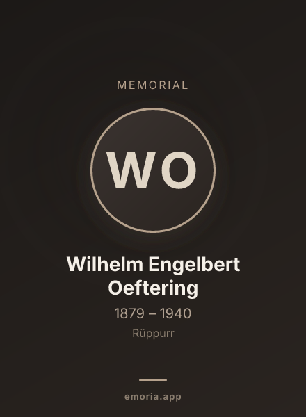 Memorial portrait of Wilhelm Engelbert Oeftering