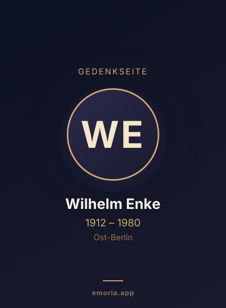 Gedenkportrait von Wilhelm Enke