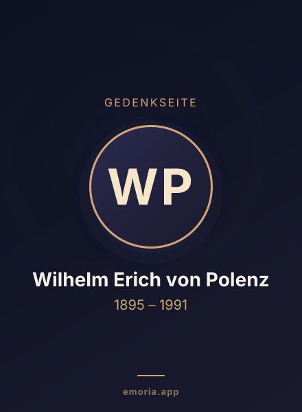 Gedenkportrait von Wilhelm Erich von Polenz