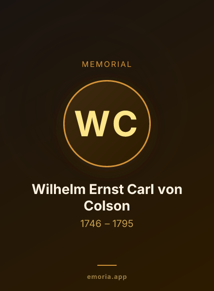Memorial portrait of Wilhelm Ernst Carl von Colson
