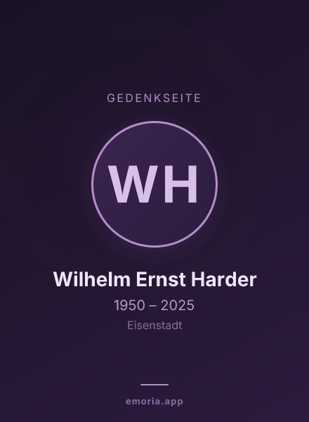 Gedenkportrait von Wilhelm Ernst Harder