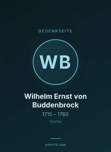Gedenkportrait von Wilhelm Ernst von Buddenbrock