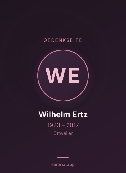 Gedenkportrait von Wilhelm Ertz