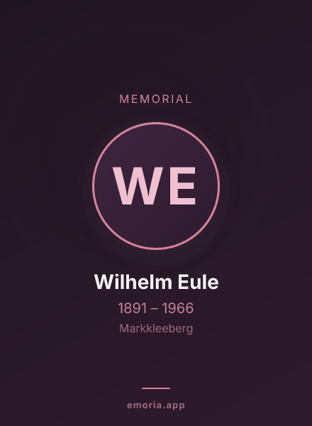 Memorial portrait of Wilhelm Eule