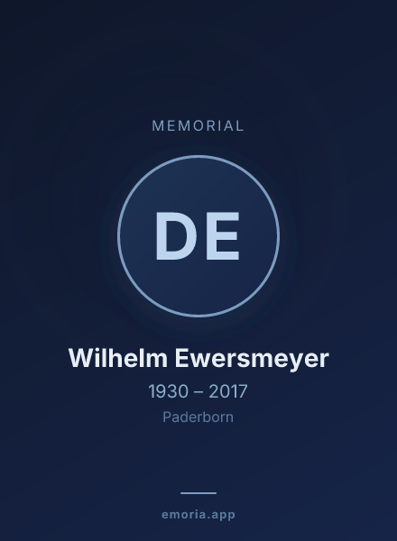 Memorial portrait of Dipl.-Ing. Wilhelm Ewersmeyer
