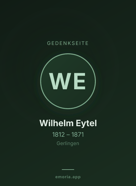 Gedenkportrait von Wilhelm Eytel