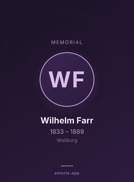 Memorial portrait of Wilhelm Farr