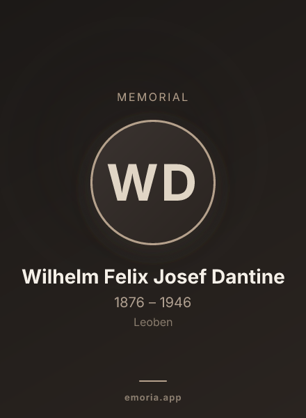 Memorial portrait of Wilhelm Felix Josef Dantine