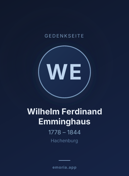 Gedenkportrait von Wilhelm Ferdinand Emminghaus