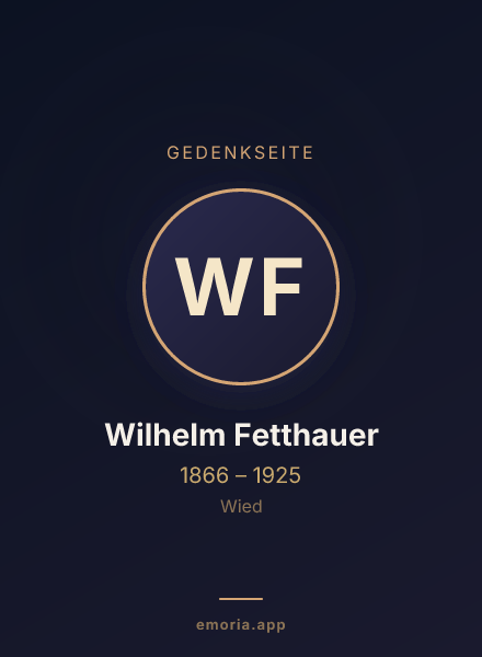 Gedenkportrait von Wilhelm Fetthauer