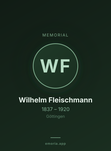 Memorial portrait of Wilhelm Fleischmann