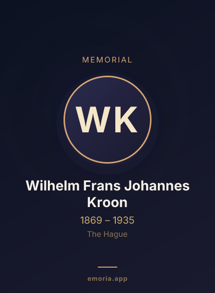Memorial portrait of Wilhelm Frans Johannes Kroon
