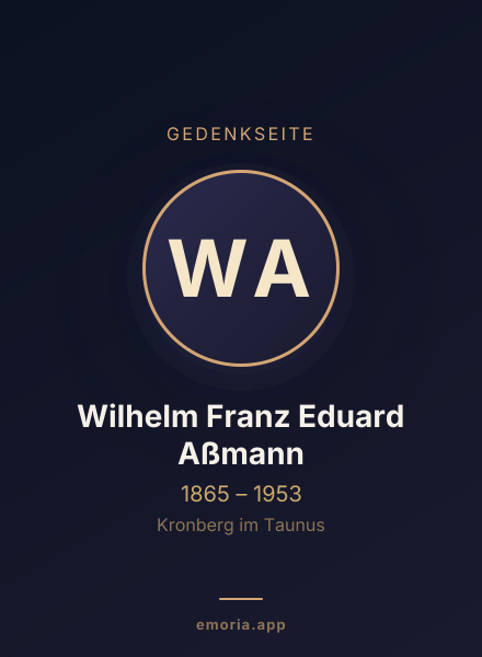 Gedenkportrait von Wilhelm Franz Eduard Aßmann