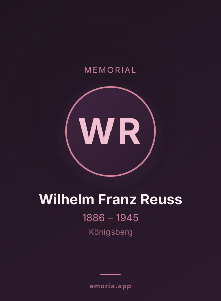 Memorial portrait of Wilhelm Franz Reuss
