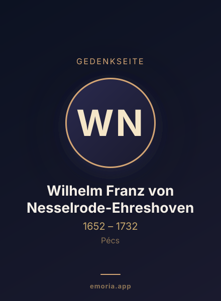 Gedenkportrait von Wilhelm Franz von Nesselrode-Ehreshoven