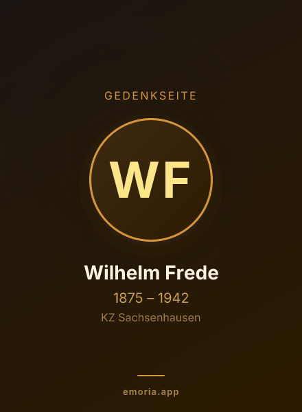 Gedenkportrait von Wilhelm Frede