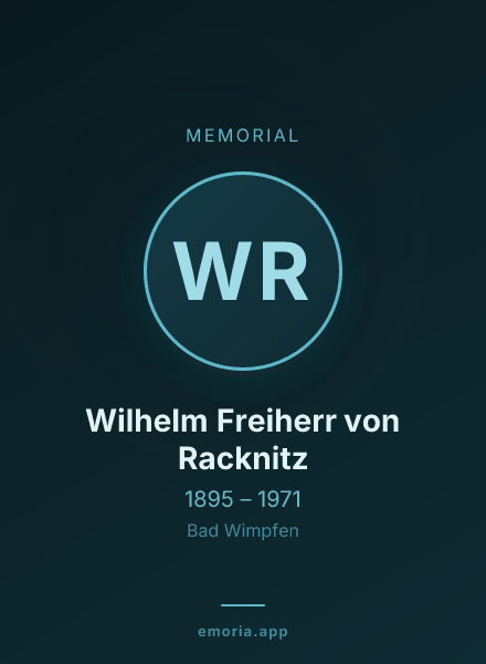 Memorial portrait of Wilhelm Freiherr von Racknitz