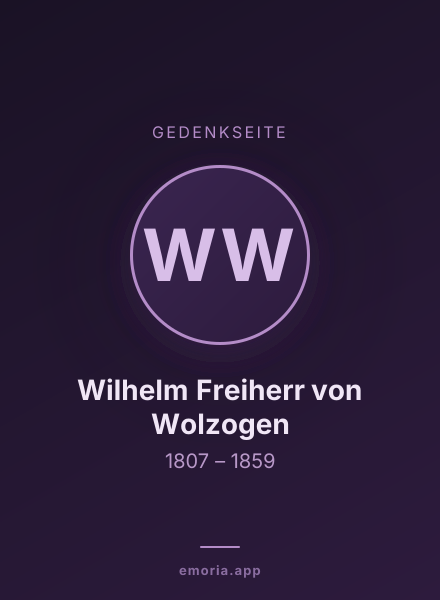 Gedenkportrait von Wilhelm Freiherr von Wolzogen