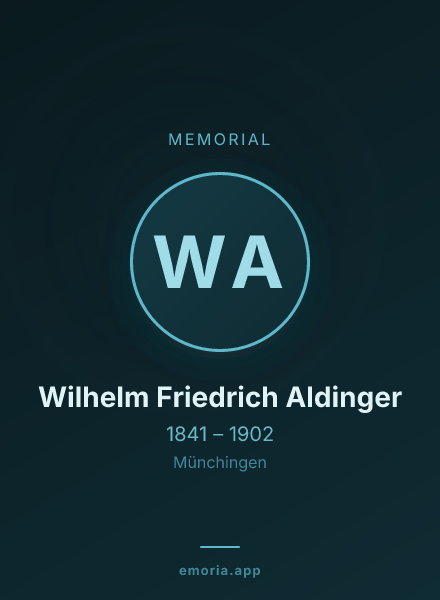 Memorial portrait of Wilhelm Friedrich Aldinger