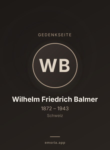 Gedenkportrait von Wilhelm Friedrich Balmer