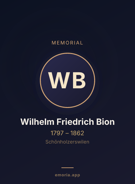 Memorial portrait of Wilhelm Friedrich Bion