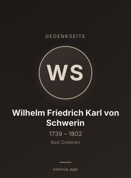 Gedenkportrait von Wilhelm Friedrich Karl von Schwerin