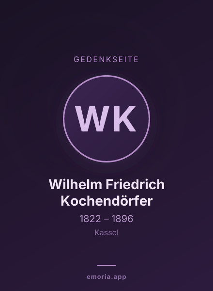 Gedenkportrait von Wilhelm Friedrich Kochendörfer