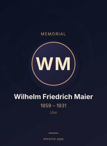 Memorial portrait of Wilhelm Friedrich Maier
