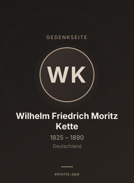 Gedenkportrait von Wilhelm Friedrich Moritz Kette