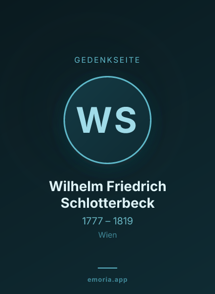 Gedenkportrait von Wilhelm Friedrich Schlotterbeck