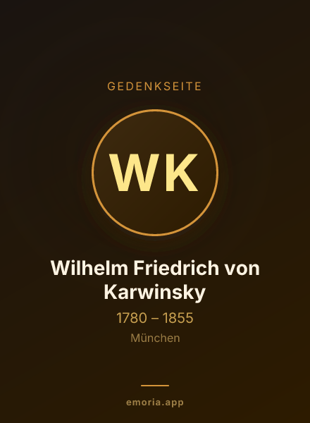 Gedenkportrait von Wilhelm Friedrich von Karwinsky
