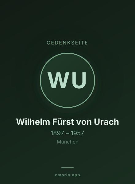 Gedenkportrait von Wilhelm Fürst von Urach
