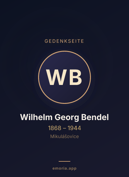 Gedenkportrait von Wilhelm Georg Bendel
