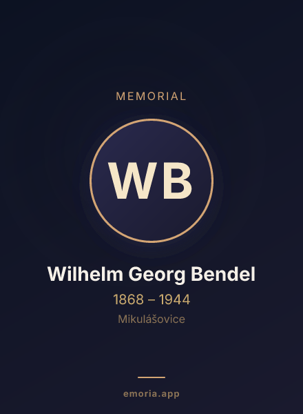 Memorial portrait of Wilhelm Georg Bendel