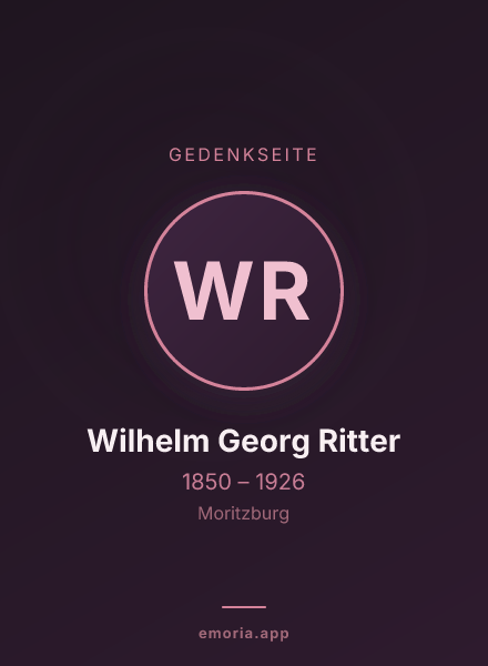 Gedenkportrait von Wilhelm Georg Ritter