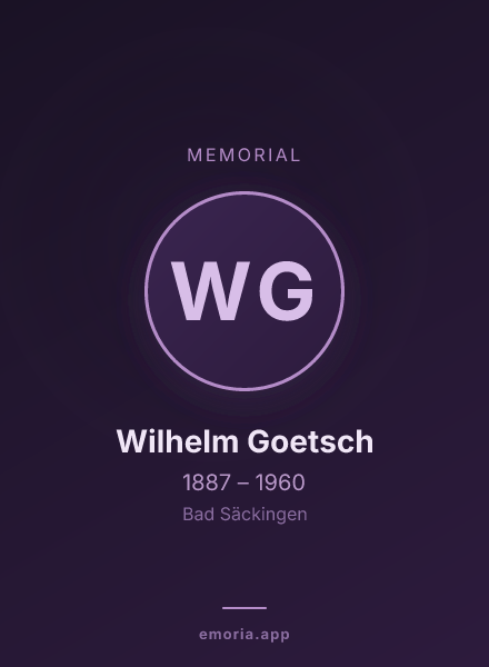 Memorial portrait of Wilhelm Goetsch