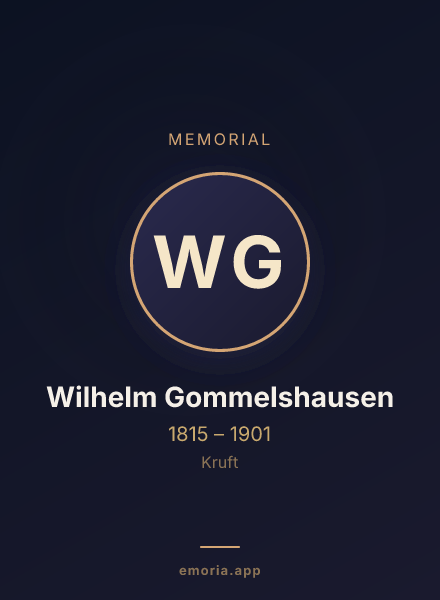Memorial portrait of Wilhelm Gommelshausen