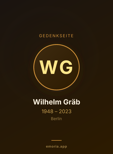 Gedenkportrait von Wilhelm Gräb