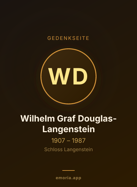Gedenkportrait von Wilhelm Graf Douglas-Langenstein