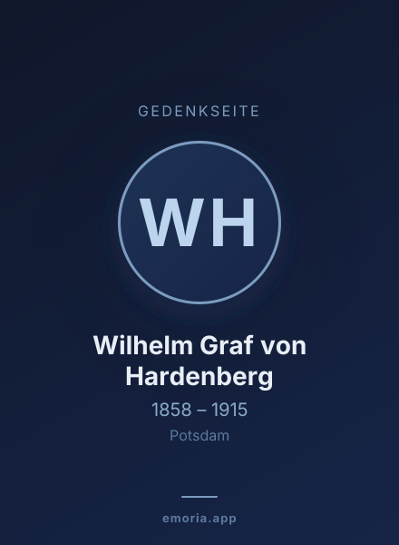 Gedenkportrait von Wilhelm Graf von Hardenberg
