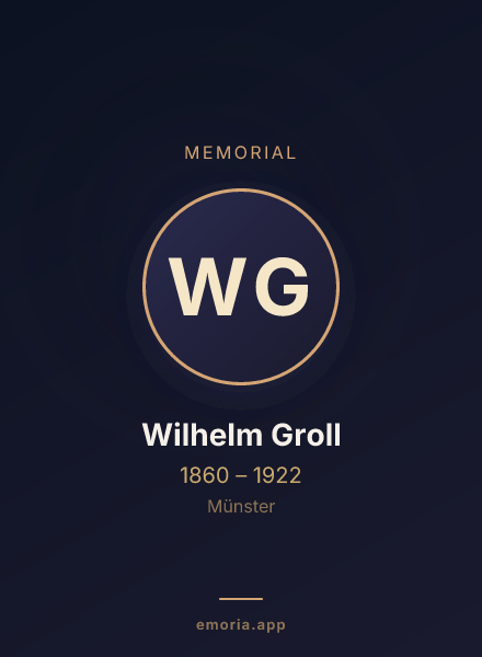 Memorial portrait of Wilhelm Groll