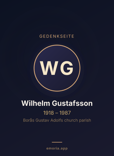 Gedenkportrait von Wilhelm Gustafsson