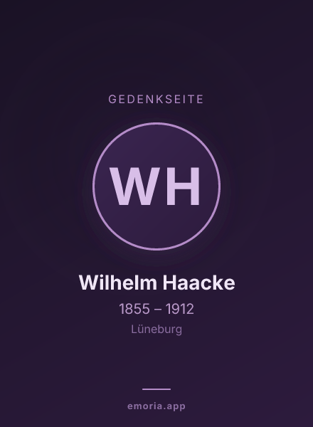 Gedenkportrait von Wilhelm Haacke