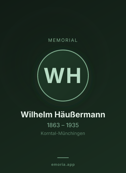 Memorial portrait of Wilhelm Häußermann