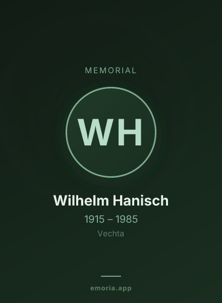 Memorial portrait of Wilhelm Hanisch