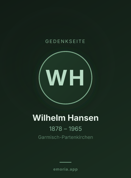 Gedenkportrait von Wilhelm Hansen