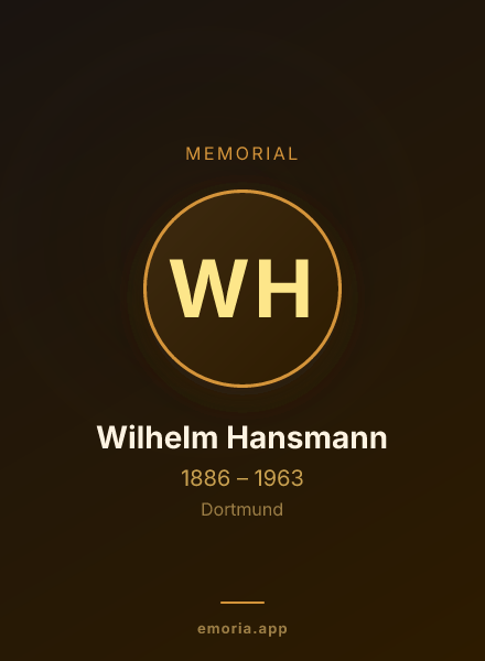 Memorial portrait of Wilhelm Hansmann