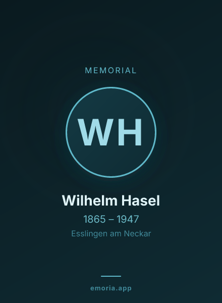 Memorial portrait of Wilhelm Hasel