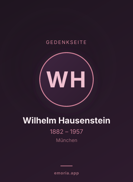 Gedenkportrait von Wilhelm Hausenstein