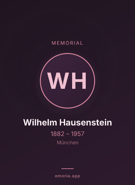 Memorial portrait of Wilhelm Hausenstein